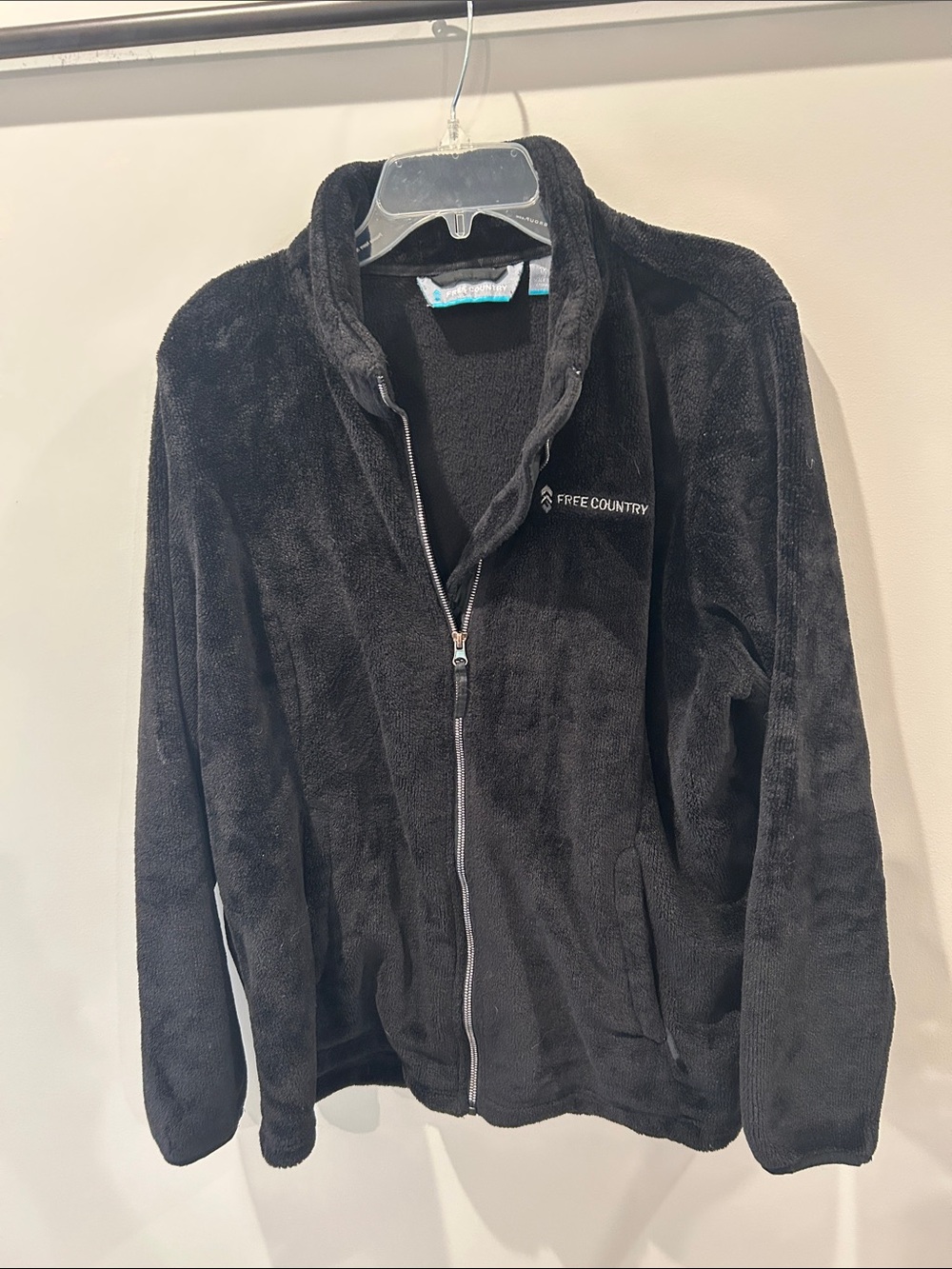 Free Country Black Plush Full-Zip Performance Jacket